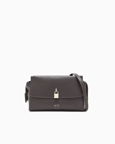 Armani Exchange Crossbody Messenger Bag In Coated Fabric In Brown