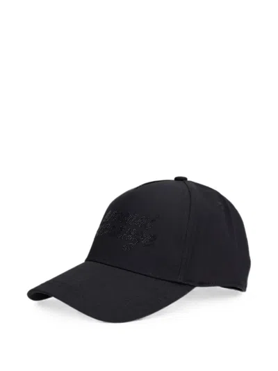 Armani Exchange Crystal-embellished Baseball Cap In Black
