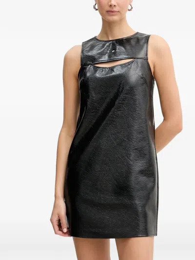 Armani Exchange Cut-out Sleeveless Mini Dress In Black