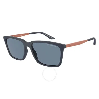 Armani Exchange Dark Blue Rectangular Men's Sunglasses Ax4138sf 81812v 57