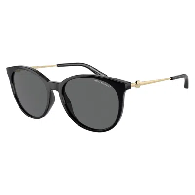 Armani Exchange Dark Grey Cat Eye Ladies Sunglasses Ax4140s 815887 55 In Black