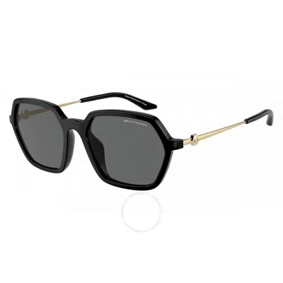 Armani Exchange Dark Grey Hexagonal Ladies Sunglasses Ax4139su 815887 52 In Shiny Black