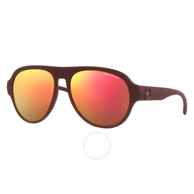 Armani Exchange Dark Violet Mirror Red Pilot Men's Sunglasses Ax4126su 82746q 58 In Brown