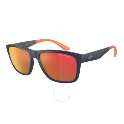 Armani Exchange Dark Violet Mirror Red Square Men's Sunglasses Ax4135s 81816q 59
