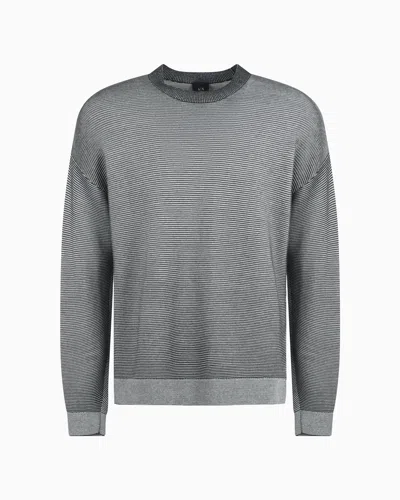 ARMANI EXCHANGE DÉGRADÉ EFFECT RIBBED COTTON SWEATER