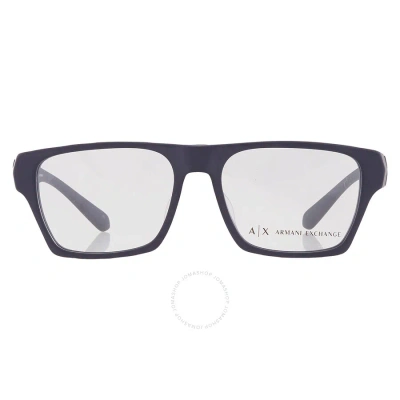 Armani Exchange Demo Rectangular Men's Eyeglasses Ax3097f 8181 55 In Blue