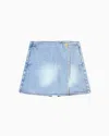 Armani Exchange Wrap-front Denim Shorts In Blue