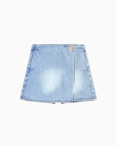 Armani Exchange Denim Cotton Shorts In Blue