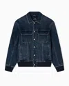Armani Exchange Denim Jacket With Elastic Inserts In Blue