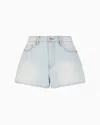 ARMANI EXCHANGE USED EFFECT DENIM SHORTS