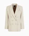 Armani Exchange Double-breasted Twill Jacket In Mirage