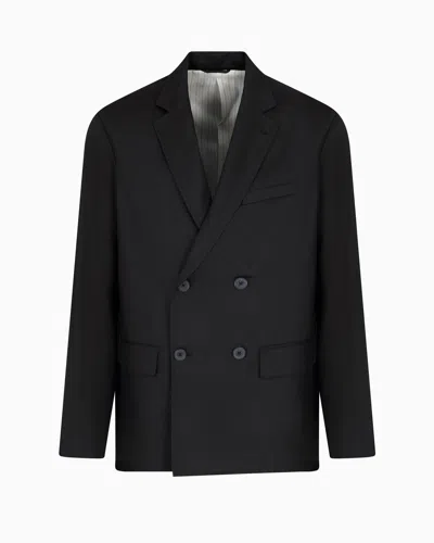 Armani Exchange Double Breasted Jackets In Black