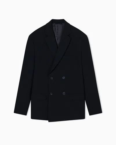 Armani Exchange Double Breasted Jackets In Black
