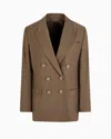 Armani Exchange Double Breasted Jackets In Brown