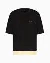 Armani Exchange Double Effect Short-sleeved Sweatshirt In Black
