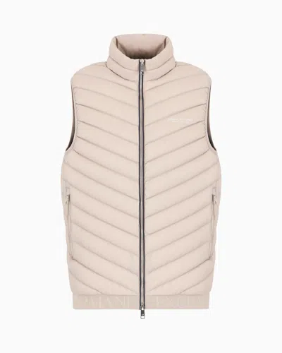 Armani Exchange Double-face Padded Sleeveless Down Jacket In Neutral
