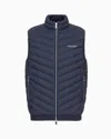 Armani Exchange Double-face Padded Sleeveless Down Jacket In Blue