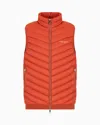 Armani Exchange Double-face Padded Sleeveless Down Jacket In Orange