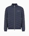 Armani Exchange Double-faced Padded Jacket With Zip In Blue