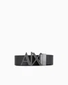 Armani Exchange Double-sided Leather Belt In Black