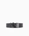 Armani Exchange Double-sided Leather Belt In Black