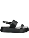 Armani Exchange Double-strap Platform Sandals In Black