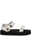 Armani Exchange Double-strap Platform Sandals In Metallic