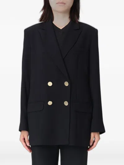 Armani Exchange Doppelreihiger Blazer Aus Krepp In Black