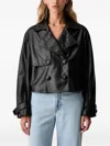 Armani Exchange Double-breasted Leather Jacket In Multi