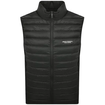 Armani Exchange Down Gilet Peat Green In Black