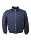 Armani Exchange Blue Polyester Jacket In Blue