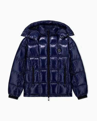 Armani Exchange Down Jacket Nylon Down Filling In Blue