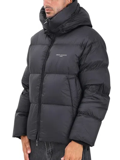 Armani Exchange Down Jacket With Hood - Black