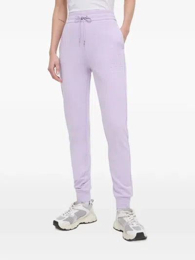 Armani Exchange Drawstring Logo Trousers In Purple