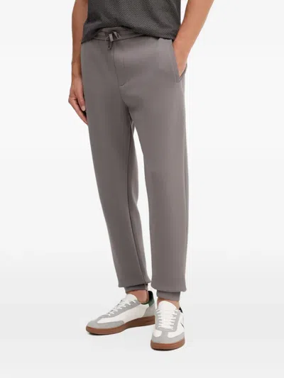 Armani Exchange Drawstring Logo-plaque Track Pants In Gray