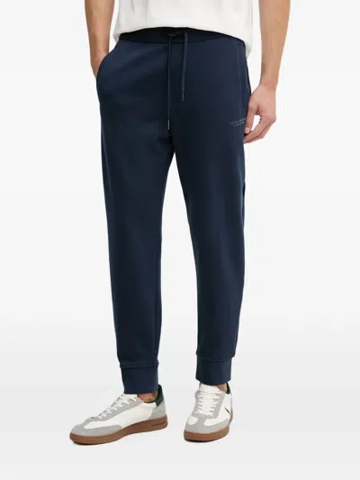 Armani Exchange Drawstring Logo-print Track Pants In Blue