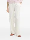 Armani Exchange Drawstring Side-stripe Trousers In White