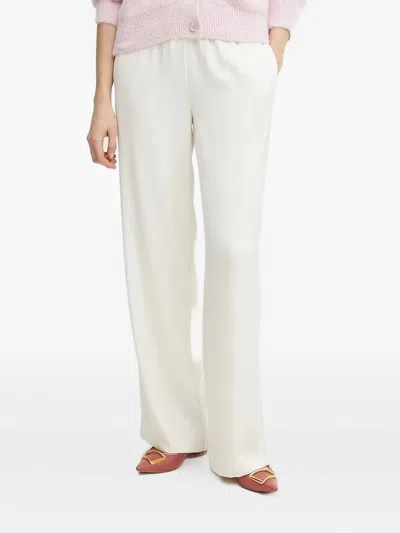 Armani Exchange Drawstring Side-stripe Trousers In White