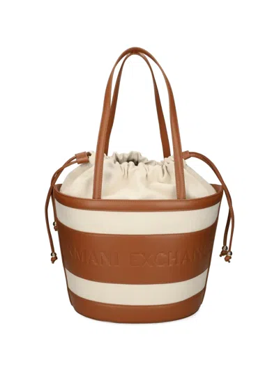 Armani Exchange Drawstring-closure Bucket Bag In Multi