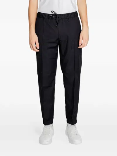 Armani Exchange Drawstring Trousers With Logo On The Back In Black