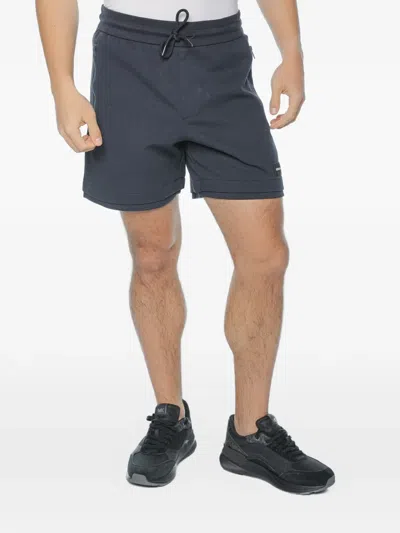 Armani Exchange Drawstring-waist Logo-patch Shorts In Animal Print