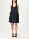 Armani Exchange Asv Short Dress With Bow In Blue