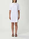 Armani Exchange Short Sleeve Dress In White