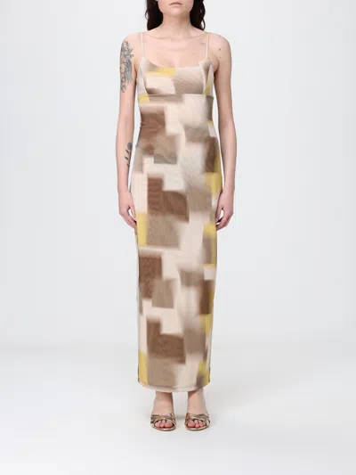 Armani Exchange Dress Woman Color Yellow In Multi