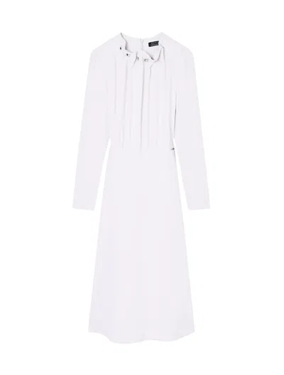 Armani Exchange Button Detail Midi Dress In White