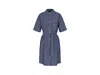 Armani Exchange Tied-waist Cotton Dress In Blu Blu E Verdi