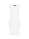 Armani Exchange Stretch Fabric Sheath Dress In Bianco Chiari E Naturali