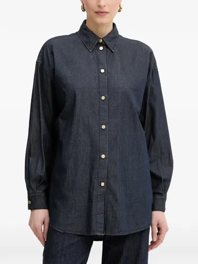 Armani Exchange Drop-shoulder Shirt In Brown