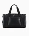 Armani Exchange Duffel Bag In Resistant Coated Material With Two Handles In Black