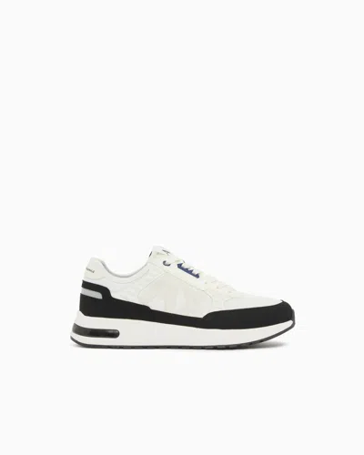 Armani Exchange Eco-suede Color Block Logo Sneakers In Multi